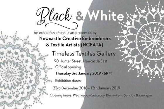 NCEATA The Nature of Things exhibition. December January 2018. Creative textiles.