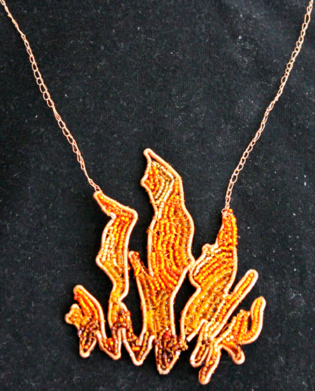 FLAME (necklace) by Mary Hedges